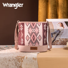 WG213-2003  Wrangler Aztec Distressed Print Dual Sided Print Concealed Carry Crossbody-Pink