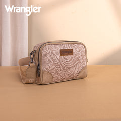 WG277-1833KH   Wrangler Vintage Floral Printed Small Crossbody Bag - Khaki