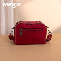WG277-1833BDY   Wrangler Vintage Floral Printed Small Crossbody Bag - Burgundy