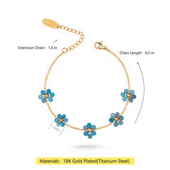 WGW-1103TQ   Wrangler 14k Gold Western Natural Stone Daisy Chain Bracelet -Turquoise