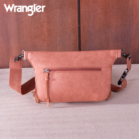 WG73-194  Wrangler Fringe  Fanny Pack Belt Bag Sling Bag - Coral