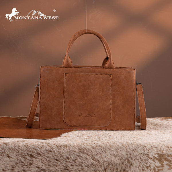 MW1323-8011 Montana West Tooled Collection Tote/Crossbody