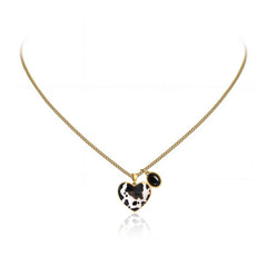 WNS2-1129G  Wrangler Jewelry Sets Cow-Print Natural Stone Pendant Gold Necklace Earrings Set - Black