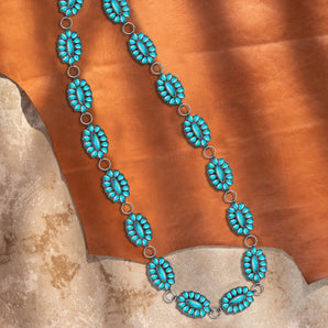 CB-1004 Rustic Couture Western Stone Concho Link Chain Belt