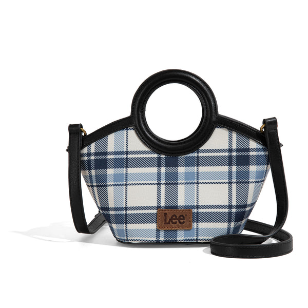 LEE54-003 LEE Plaid Canvas Top Handle Small Tote/Crossbody