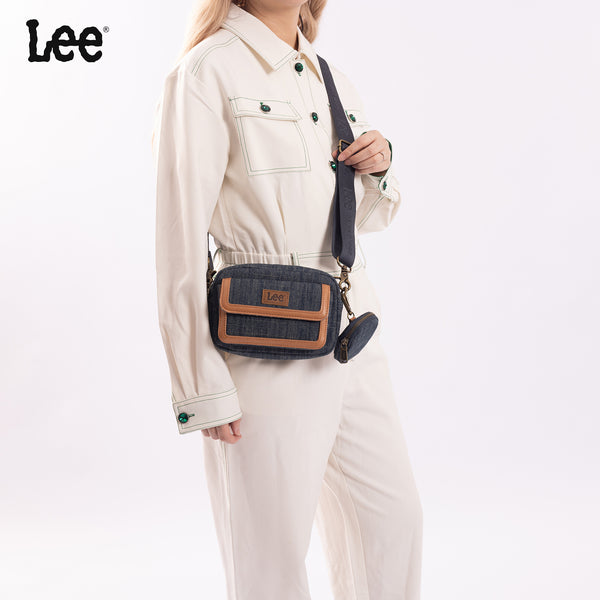 LEE58-005 LEE Denim Canvas Shoulder/Crossbody Bag with Detachable