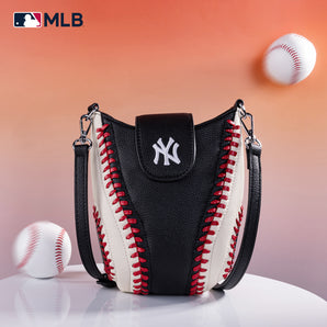 MLB-HB-NY-105 MLB New York Yankees Team Baseball Stitch Crossbody - Black