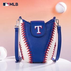MLB-TX105 MLB Texas Rangers Team Baseball Stitch Crossbody - Blue