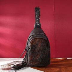 MW1238-S9110   Montana West Genuine Hair-On Cowhide Sling Bag