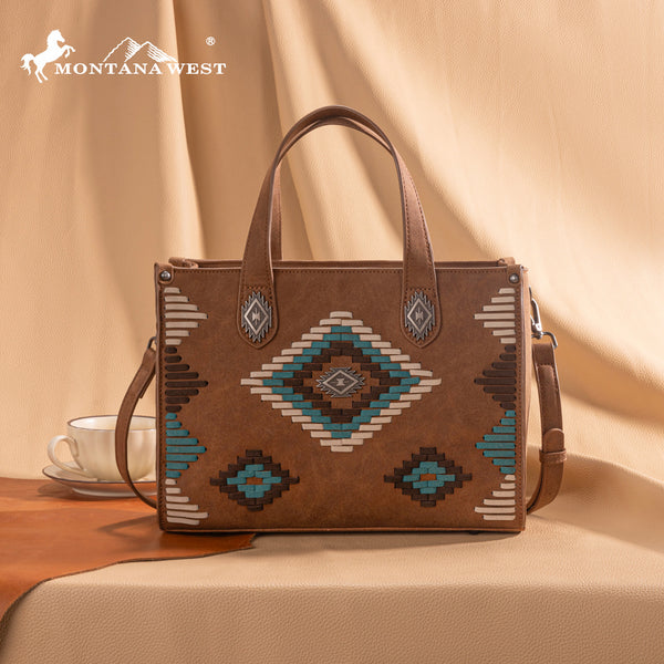 MW1332-8322 Montana West Aztec Collection Tote/Crossbody – MONTANA