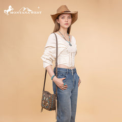 MW1348-8360  Montana West Embroidered Crossbody