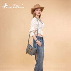 MW1348-8360  Montana West Embroidered Crossbody