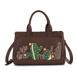 MW1376-8325CF Montana West Cactus Embellished Crossbody Bag - Coffee