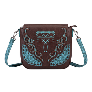 MW26012 Montana West Tooled Embroidery Saddle Crossbody Bag