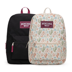 MWC-5751SBG Montana West Dessert Cactus Print Backpack-2Pcs Set - Beige