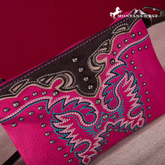 MW1253-181 Montana West Embroidered Collection Clutch/Crossbody