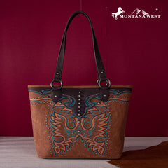 MW1253G-8317  Montana West Embroidered Collection Concealed Carry Tote