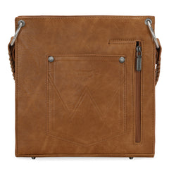 WG45G-918 Wrangler Floral Embossed Fringe Concealed Carry Hobo/Crossbody - Light Brown
