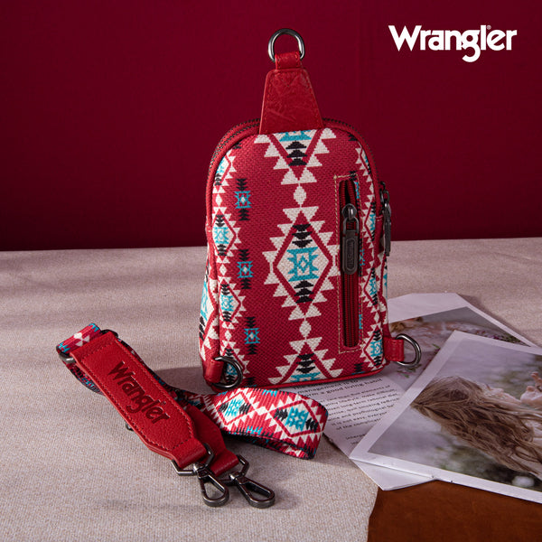 WG2205-210 Wrangler Aztec Print Crossbody Sling Chest Bag