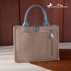 MW1254G-8120S   Montana West Buckle Aztec Concealed Carry Tote/Crossbody - Khaki