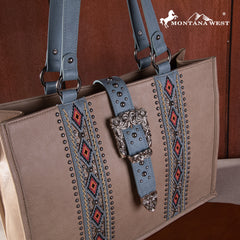 MW1254G-8119  Montana West Buckle Aztec Collection Concealed Carry Tote