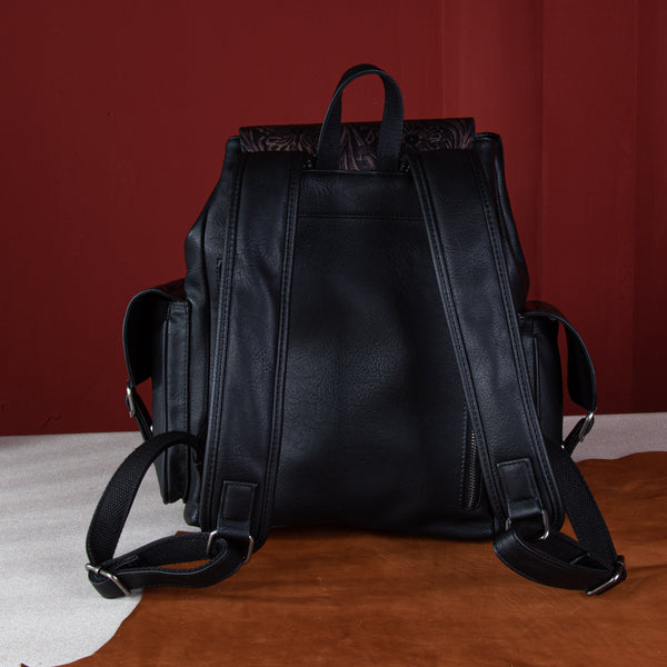 WG12-9110B Wrangler Vintage Floral Tooled Backpack-BLACK MWC_9372_grande.jpg?v=1704406614 main image 2