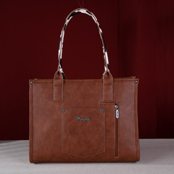 WG102G-8119 Wrangler Cow Print Concealed Carry Wide Tote – MONTANA