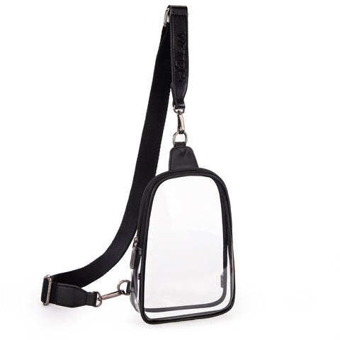 WG87-226  Wrangler Clear Sling Bag/Crossbody/Chest Bag  - Black