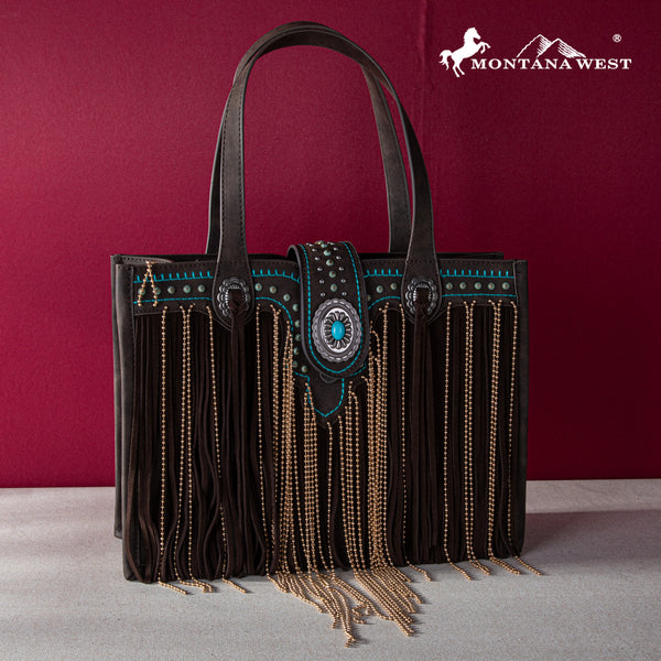 MWF1047G-8119 Montana West Fringe Collection Concealed Carry Tote 