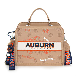 NC-AU004KH Auburn University Tigers Satchel/Crossbody Bag - Khaki