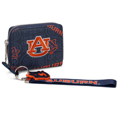 NC-AU012NY  Auburn University Tigers Zip Around Wallet/Wristlet- Navy