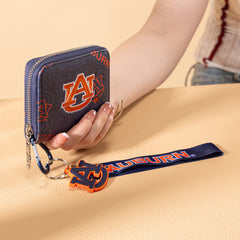NC-AU012NY  Auburn University Tigers Zip Around Wallet/Wristlet- Navy