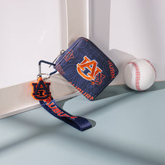 NC-AU012NY  Auburn University Tigers Zip Around Wallet/Wristlet- Navy