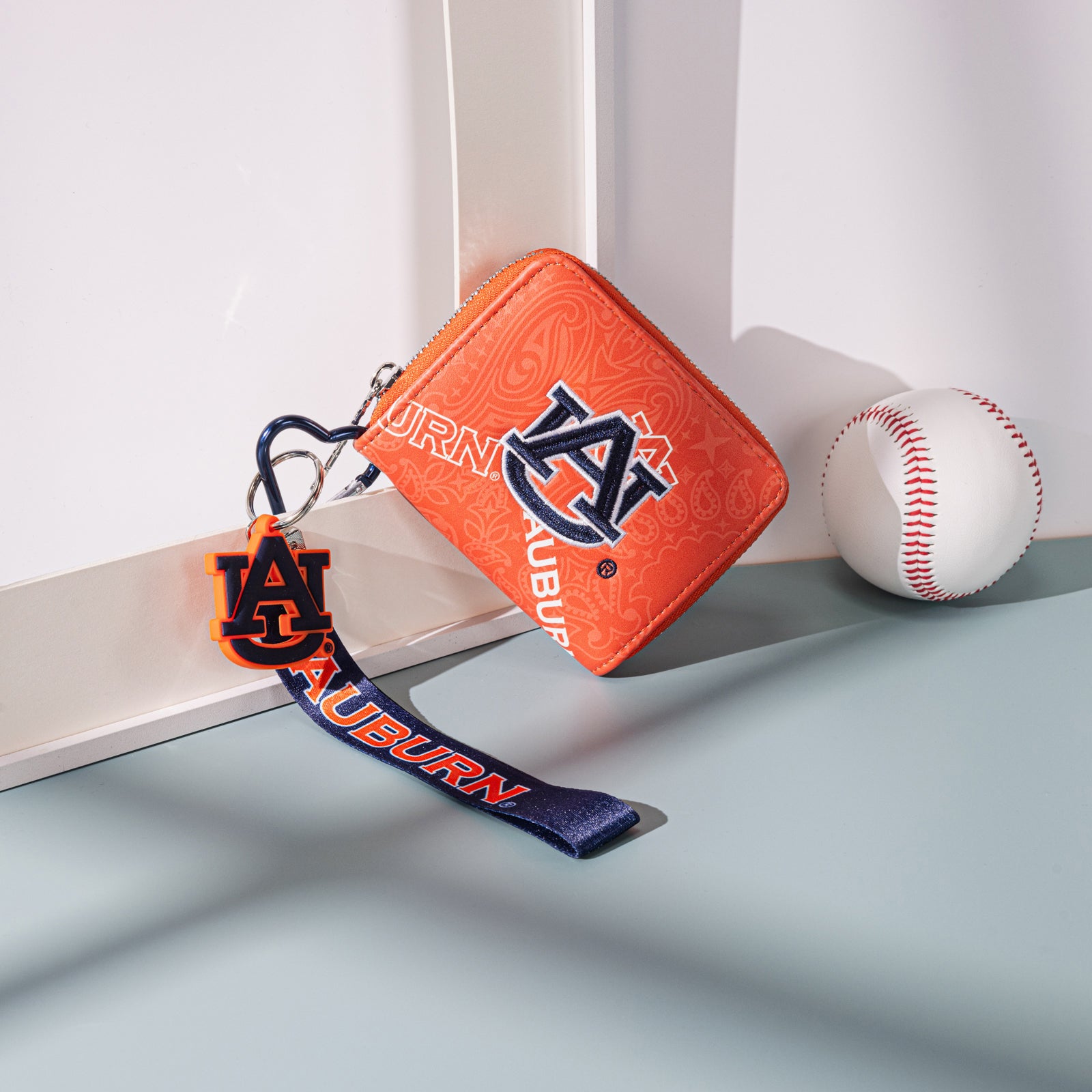NC-AU012OR  Auburn University Tigers Zip Around Wallet/Wristlet- Orange