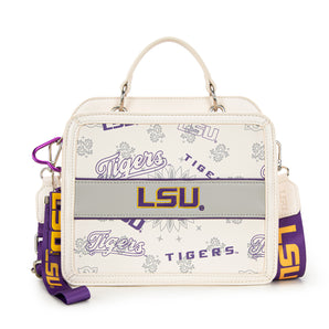 NC-LSU004BG Louisiana State University Fighting Tigers Satchel/Crossbody Bag - Beige