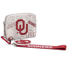 NC-OU012BG   University of Oklahoma Sooners Zip Around Wallet/Wristlet- Beige