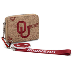 NC-OU012TN University of Oklahoma Sooners Zip Around Wallet/Wristlet- Tan