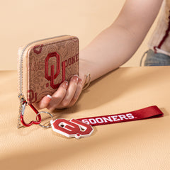 NC-OU012TN University of Oklahoma Sooners Zip Around Wallet/Wristlet- Tan