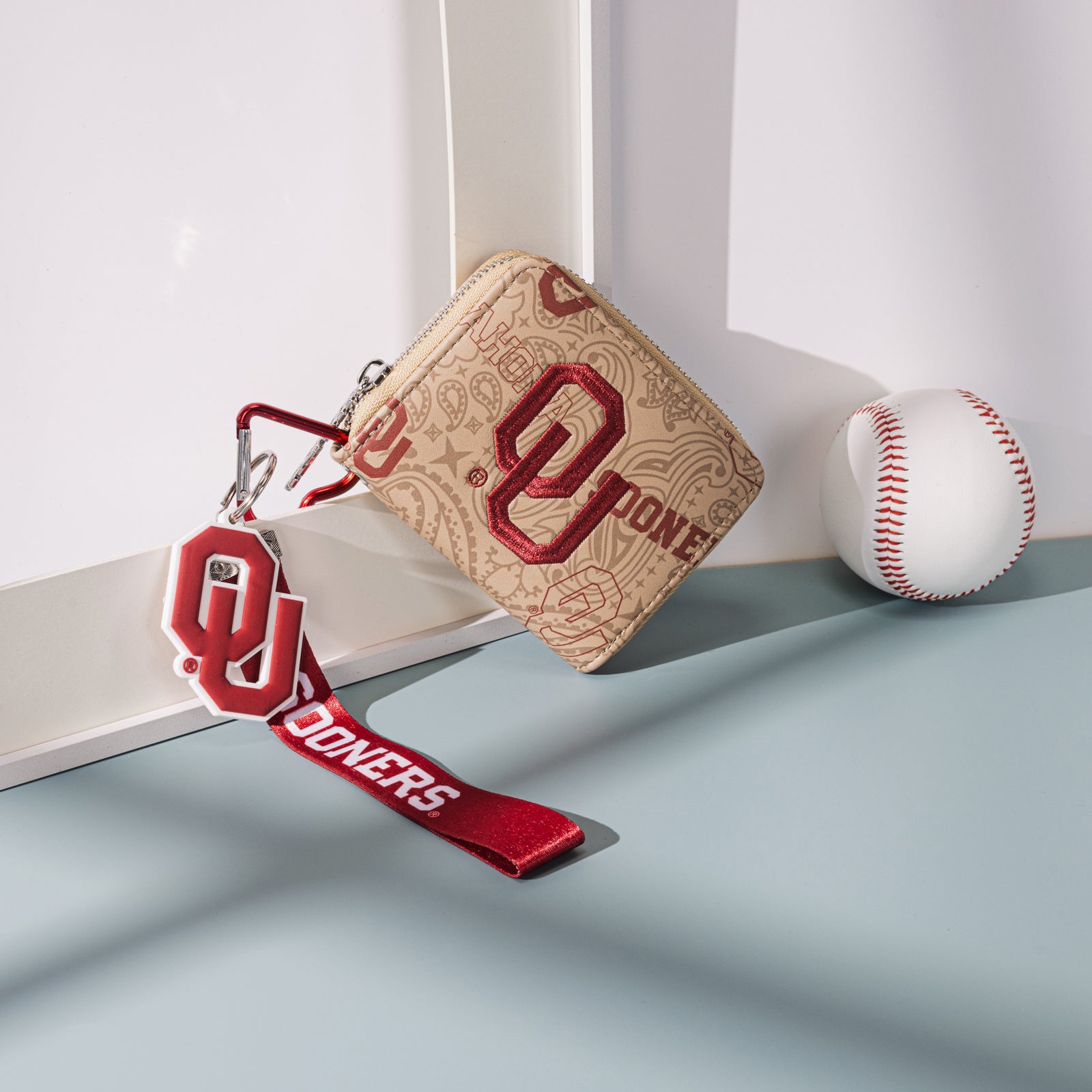 NC-OU012TN University of Oklahoma Sooners Zip Around Wallet/Wristlet- Tan