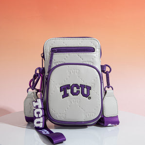 NC-TCU015GY Texas Christian University Horned Frogs Crossbody Bag - Grey
