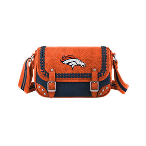 NFL-HB-DEN-013 Denver Broncos Braided Stitch Crossbody Satchel Bag