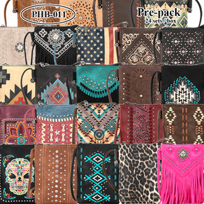 PHB-011 American Bling Crossbody Bag Cell Phone Pouch Pre-Pack 24Pcs/Box