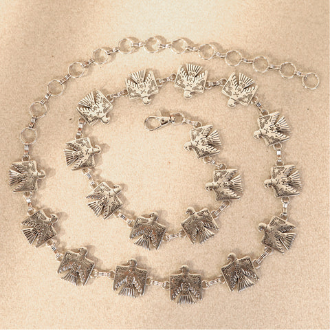 RCB-1028S  Rustic Couture Thunderbird Small Concho Link Chain Belt