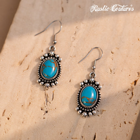 RCE-1108   Rustic Couture's  Artificial  Stone Dangling Earring