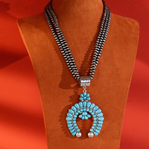 RNS-1006 Rustic Couture's Bohemian Jewelry Sets Pendant Necklace Earrings