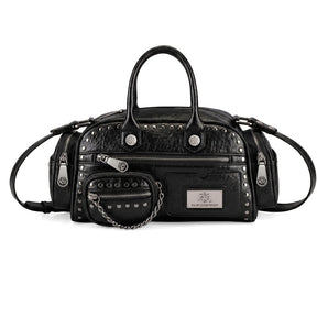 RR-HB-007 Rock & Republic Metallic Rivet Mini Boston Bag