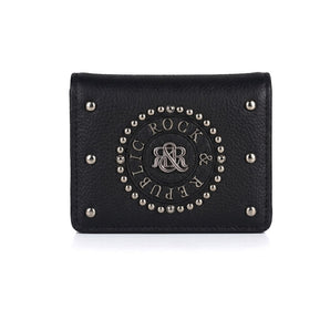 RR-WL-045 Rock & Republic Circle Studded Bi-Fold Wallet