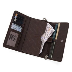 TR181-W018  Trinity Ranch Floral Tooled Collection Wallet - Coffee