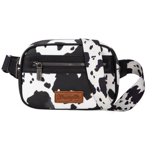WG133-194 Wrangler Cow Print Belt-Bag - Black