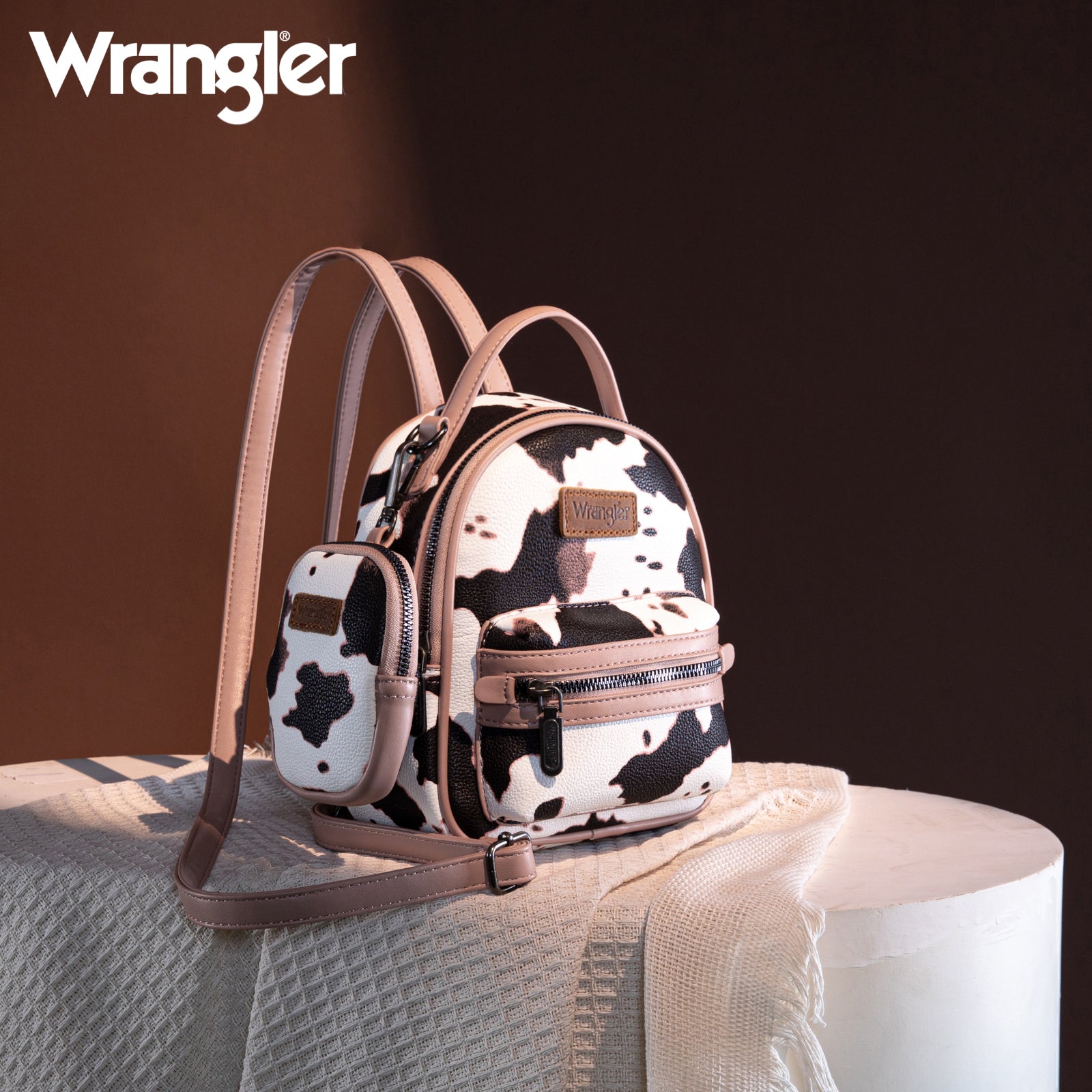 bdg wide wale mini backpack WG133-8600 Wrangler Cow Print Mini Backpack With Coin Pouch